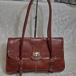Liz Claiborne  Brown Leather Shoulder Bag